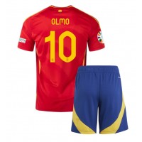 Camisa de Futebol Espanha Dani Olmo #10 Equipamento Principal Infantil Europeu 2024 Manga Curta (+ Calças curtas)